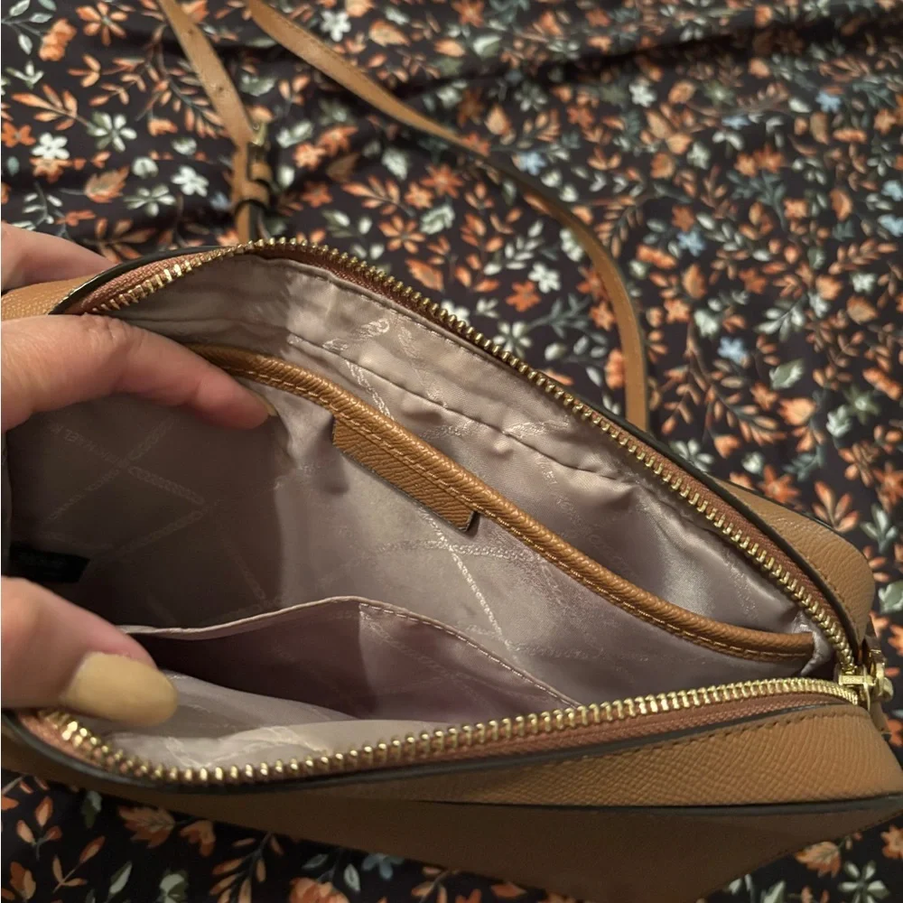 Michael Kors Tan Leather Crossbody with Gold Hardware